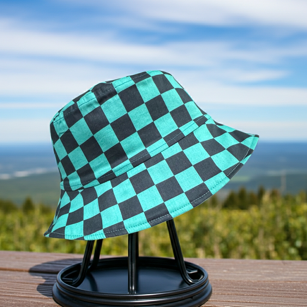 Black & Green Checkered - TopiTin Bucket Hat