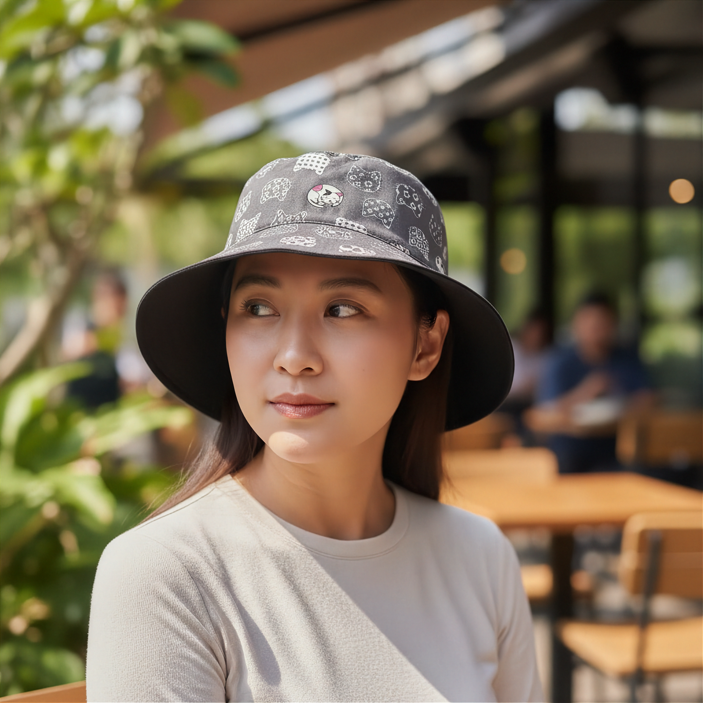 Lucky Cat (Grey) - TopiTin Bucket Hat
