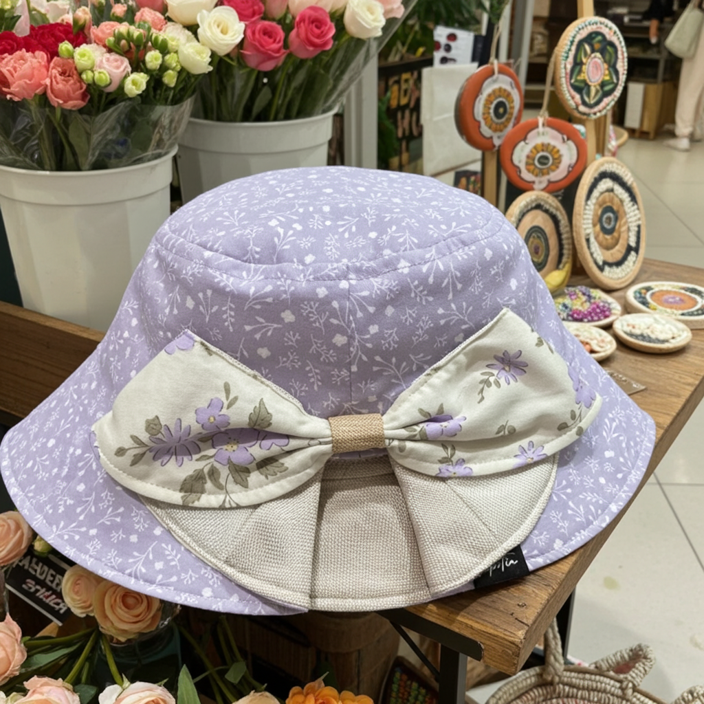 Blossom Breeze Ribbon Bow - TopiTin Bucket Hat