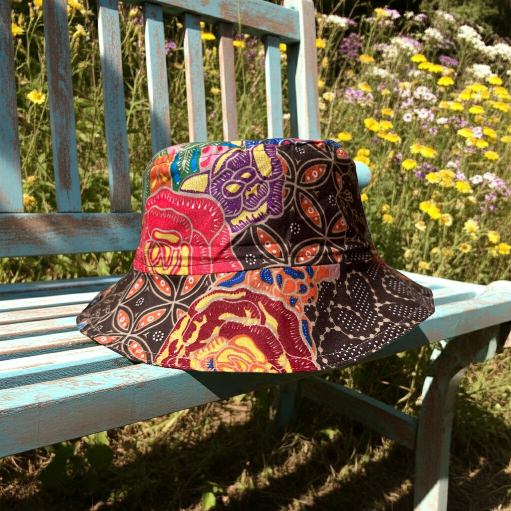 Nusantara Bloom Batik - TopiTin Bucket Hat