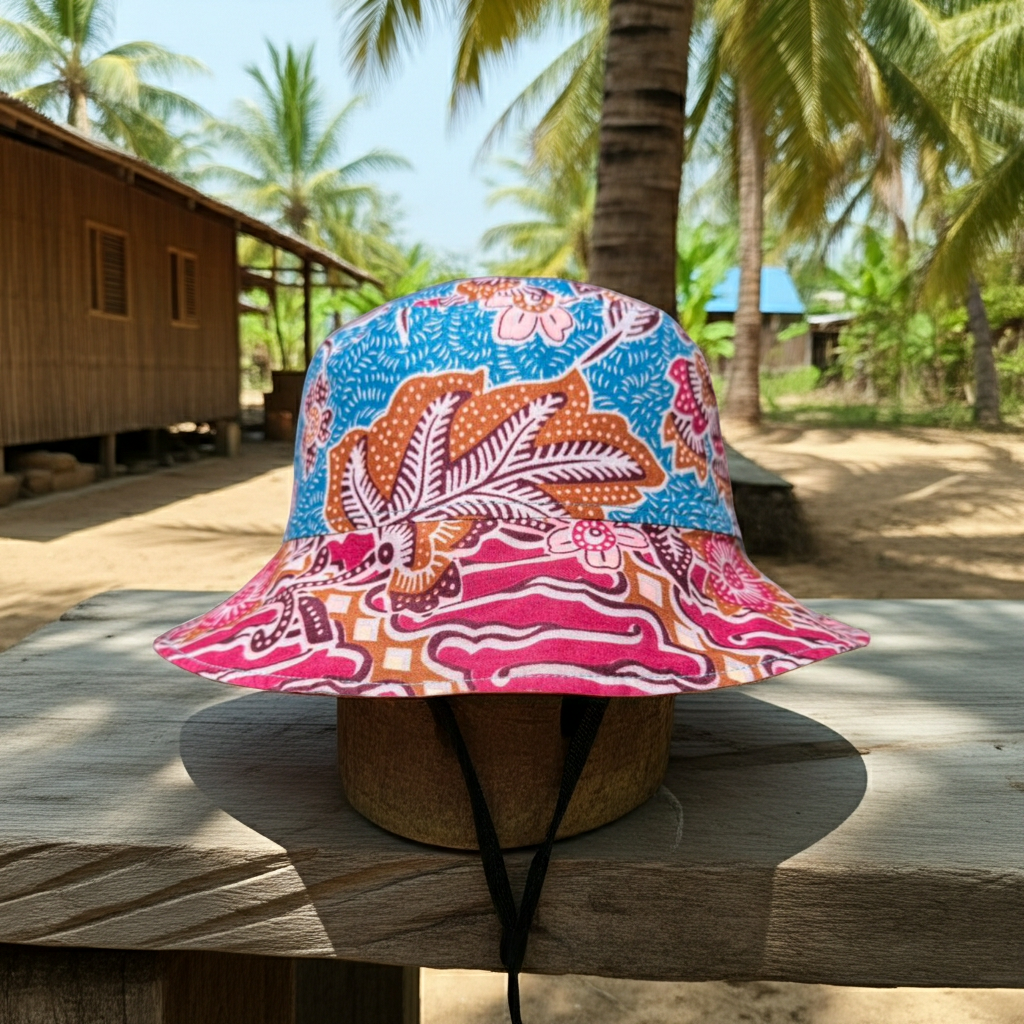 Leafy Loops Batik - TopiTin Bucket Hat