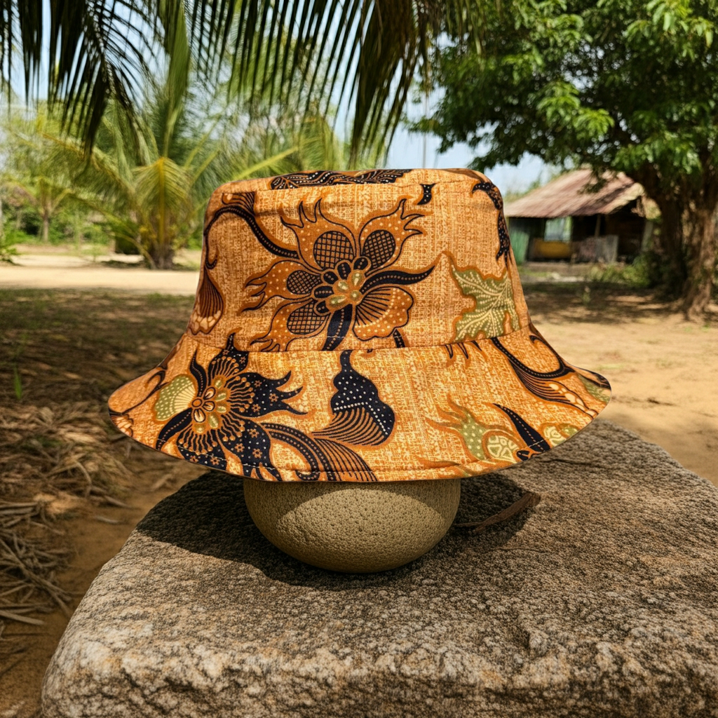 Brown Sugar Bloom Batik - TopiTin Bucket Hat