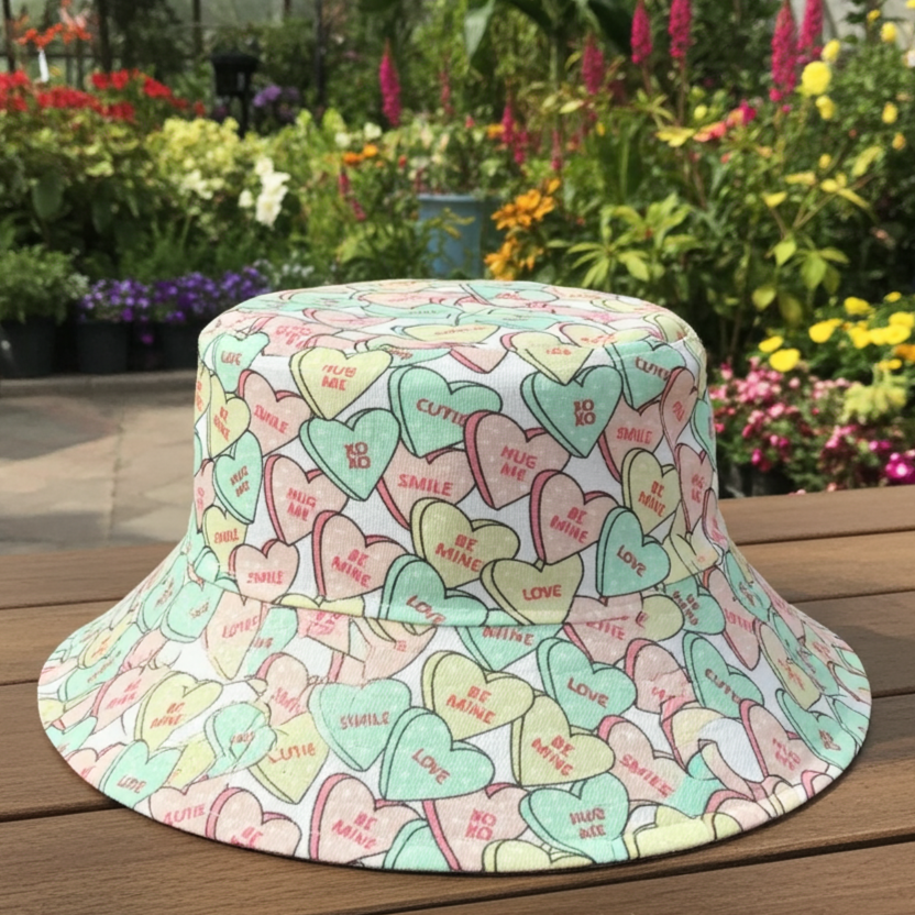 Candy Hearts - TopiTin Bucket Hat