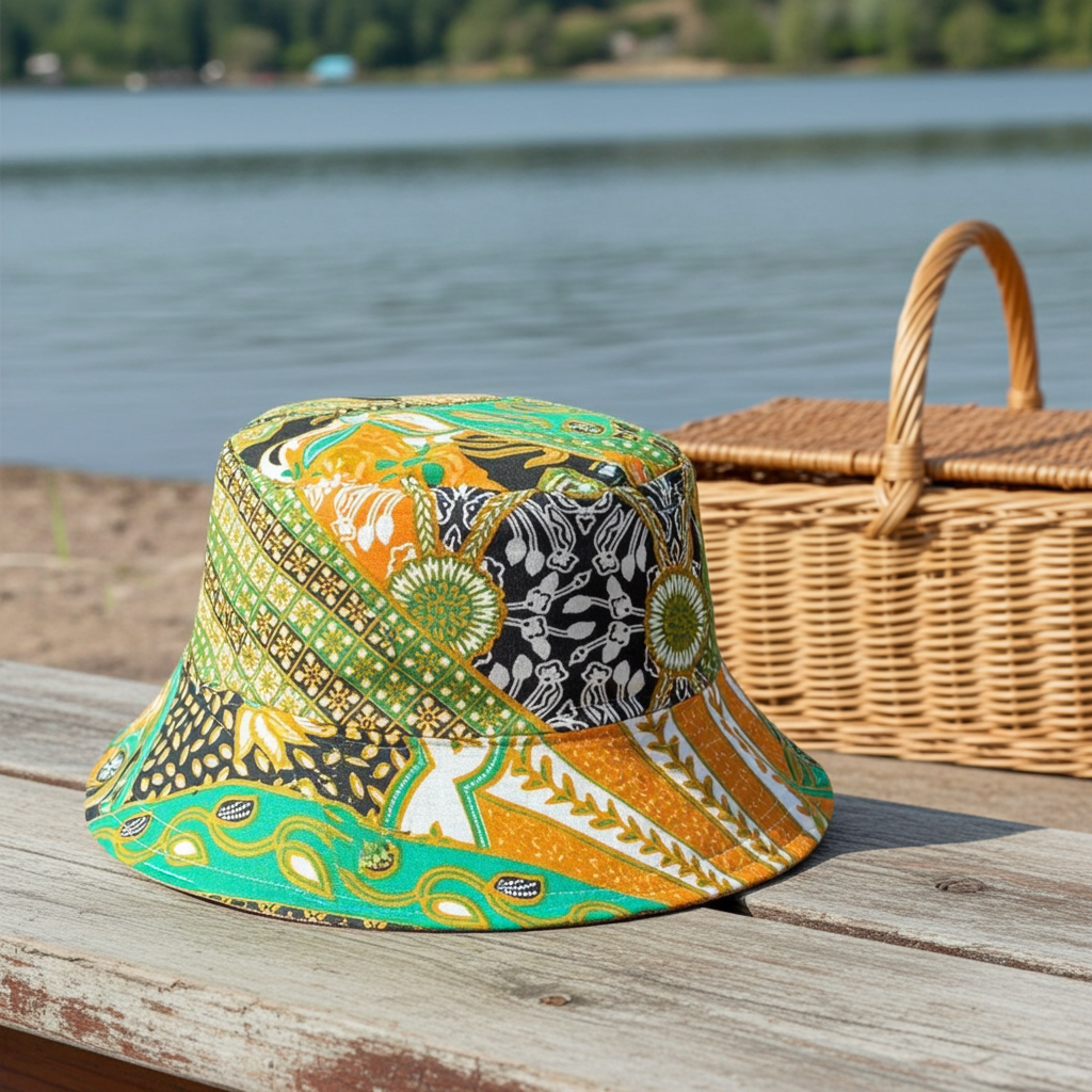 Green Gumdrops Batik - TopiTin Bucket Hat