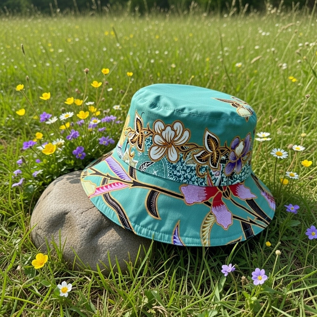 Whimsy Garden Batik - TopiTin Bucket Hat