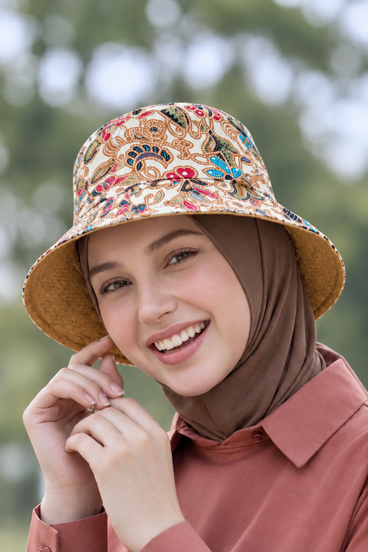 Creamy Mood Batik - TopiTin Bucket Hat