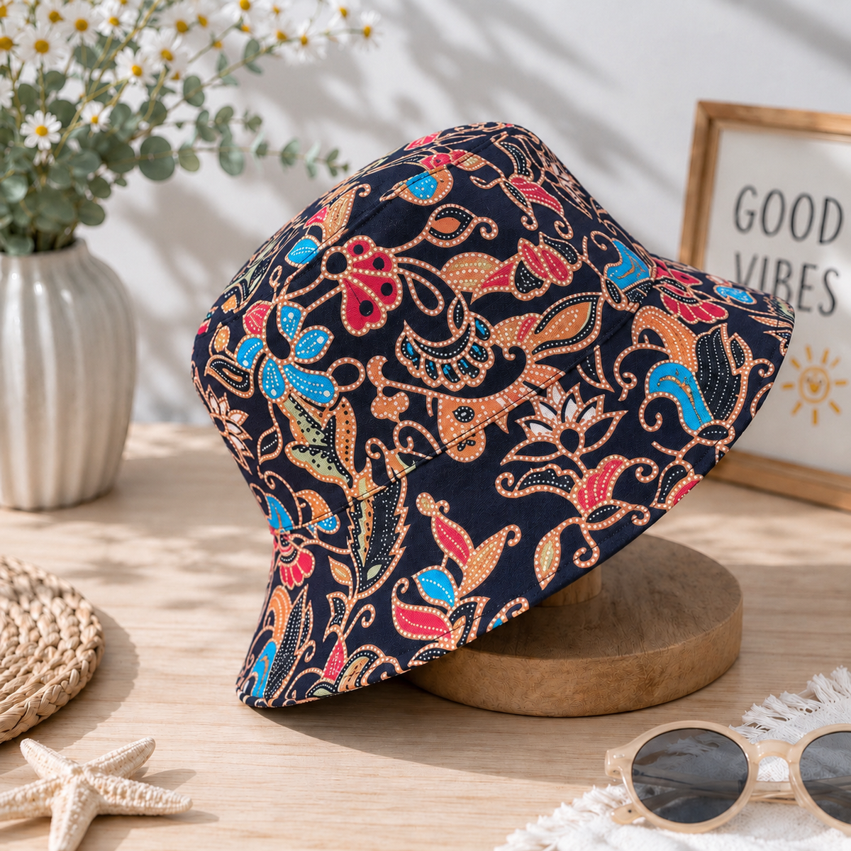 Midnight Blooms Batik - TopiTin Bucket Hat