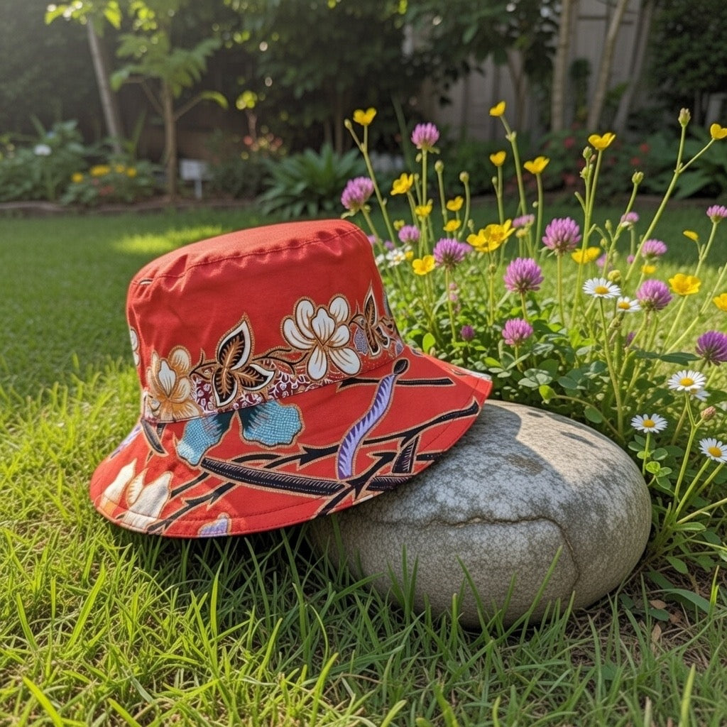 Whimsy Garden Batik - TopiTin Bucket Hat