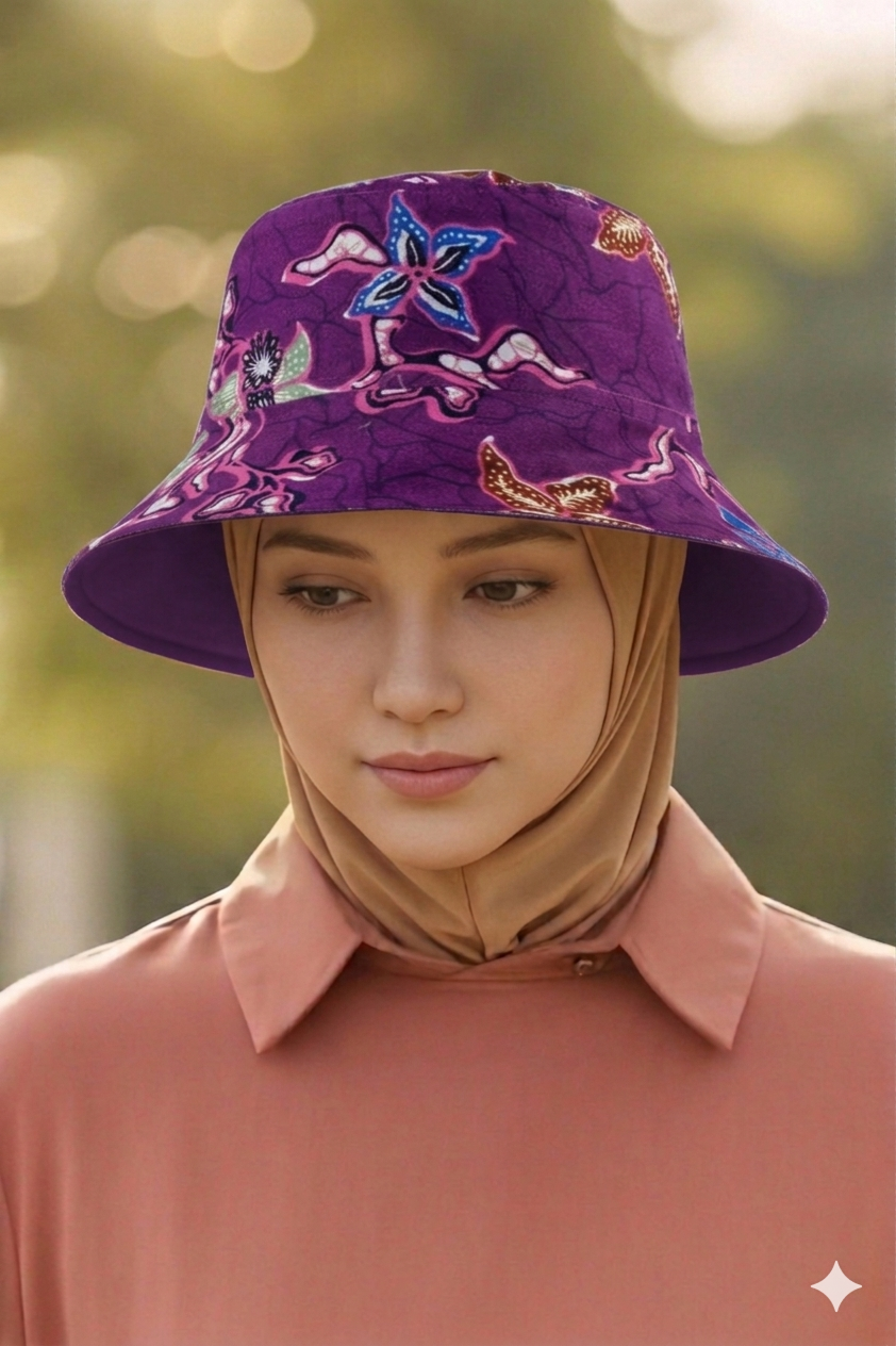 Grape Sorbet Batik - TopiTin Bucket Hat