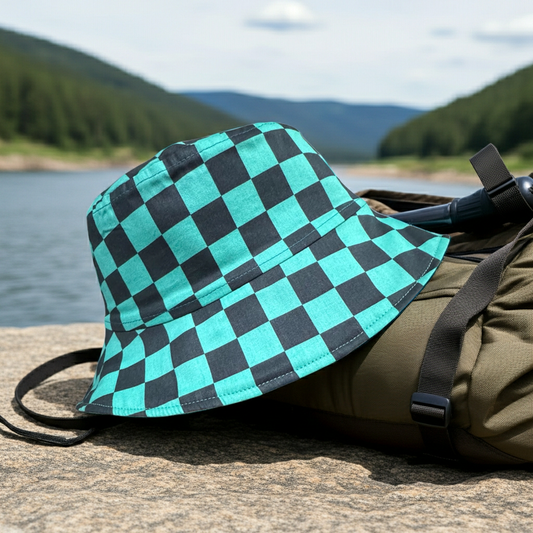 Black & Green Checkered - TopiTin Bucket Hat