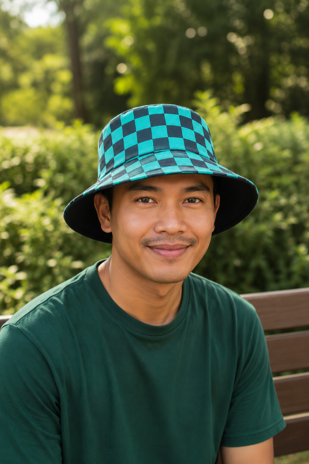 Black & Green Checkered - TopiTin Bucket Hat