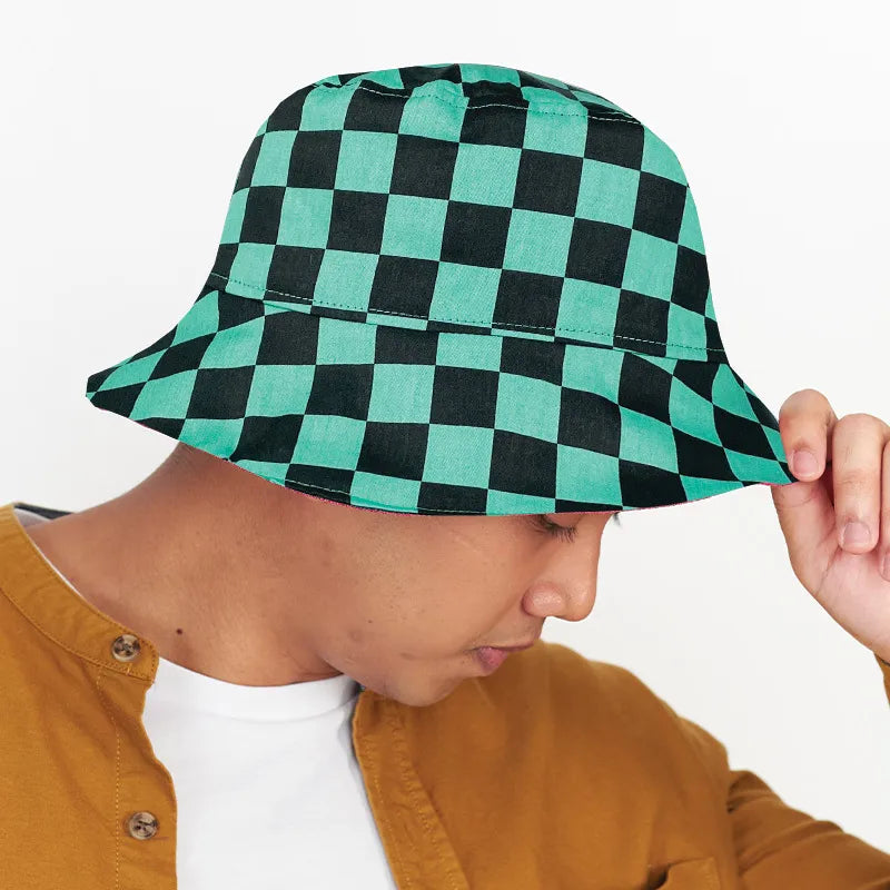 Black & Green Checkered - TopiTin Bucket Hat