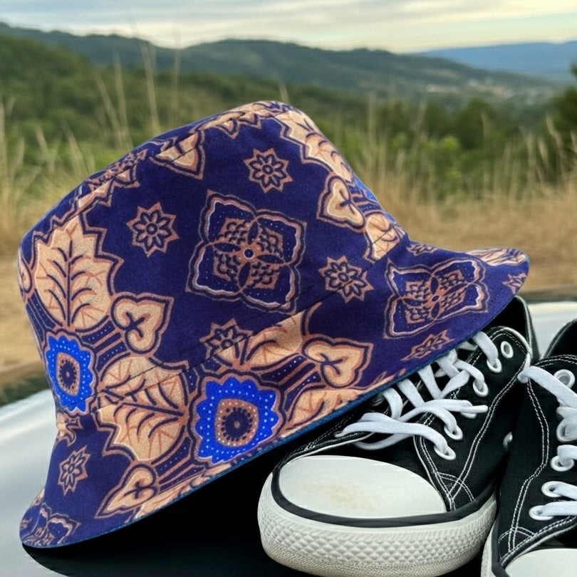 Sapphire Skies Batik - TopiTin Bucket Hat
