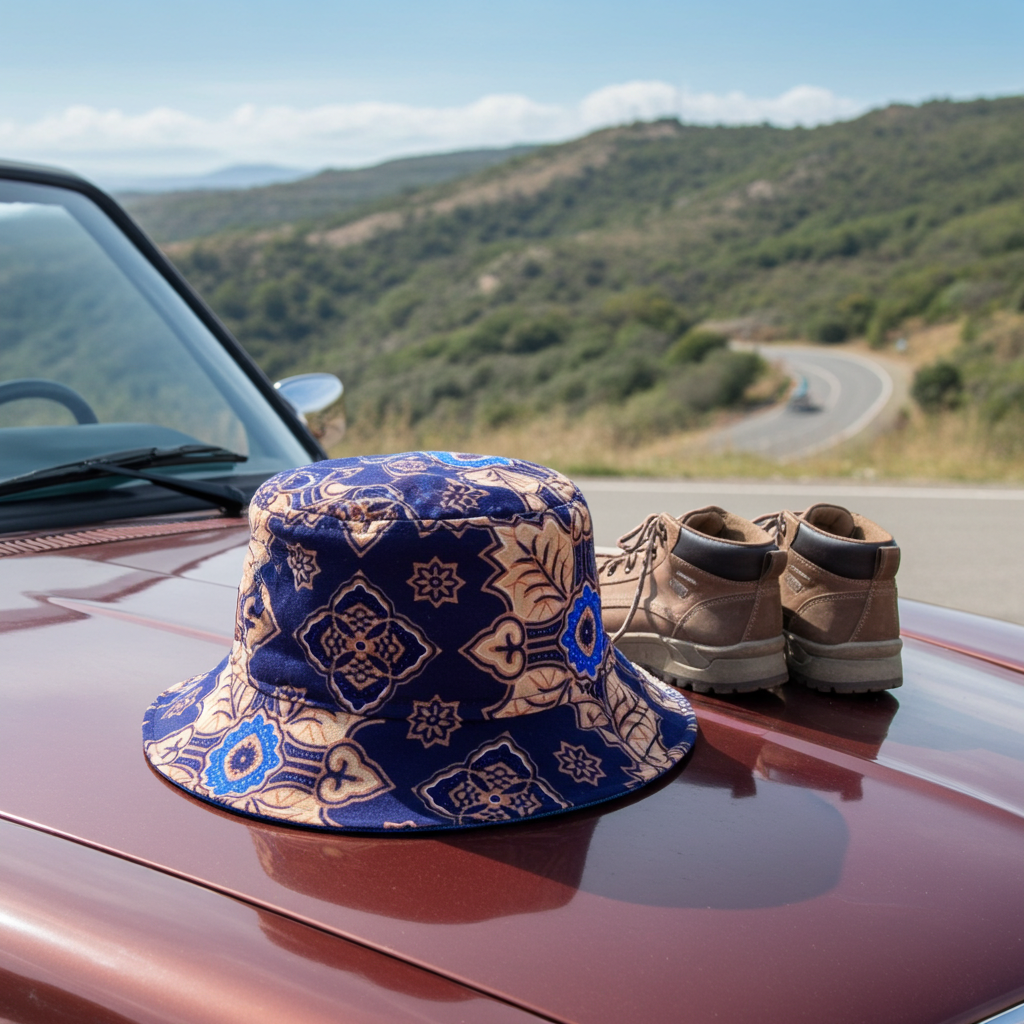 Sapphire Skies Batik - TopiTin Bucket Hat