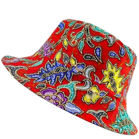 Cherry Tango Batik - TopiTin Bucket Hat