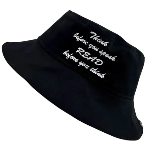 Book Themed Embroidered Canvas - TopiTin Bucket hat