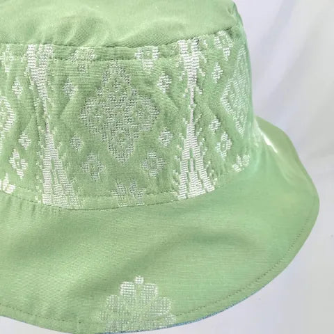 Pastel Green Songket - TopiTin Bucket Hat