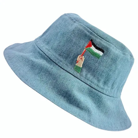 Embroidered Denim - TopiTin Bucket hat