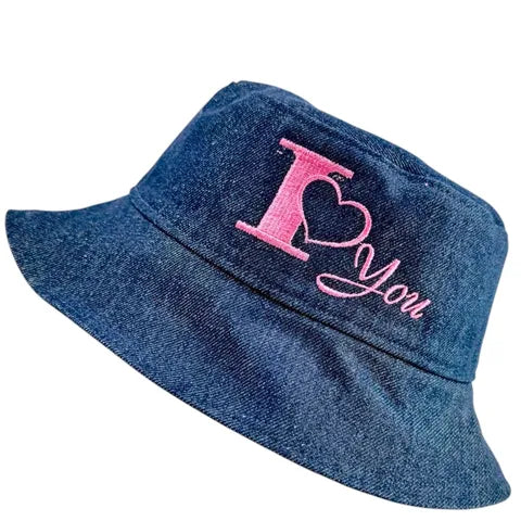 Embroidered Denim - TopiTin Bucket hat