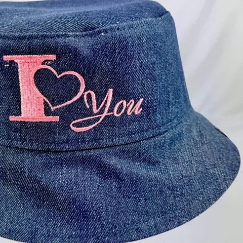 Embroidered Denim - TopiTin Bucket hat