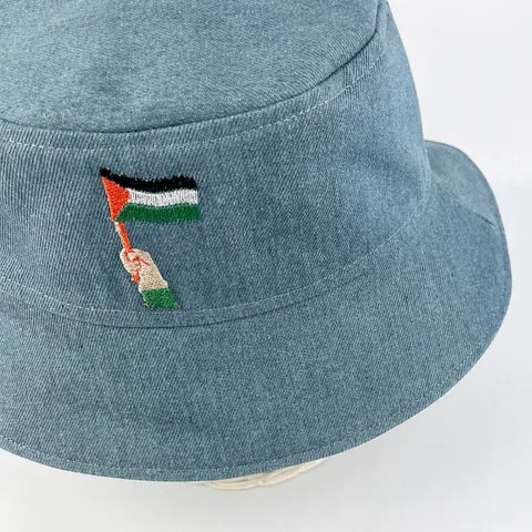 Embroidered Denim - TopiTin Bucket hat