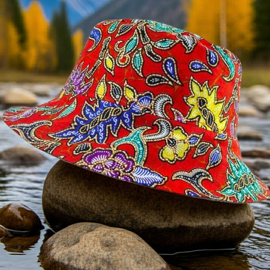 Cherry Tango Batik - TopiTin Bucket Hat