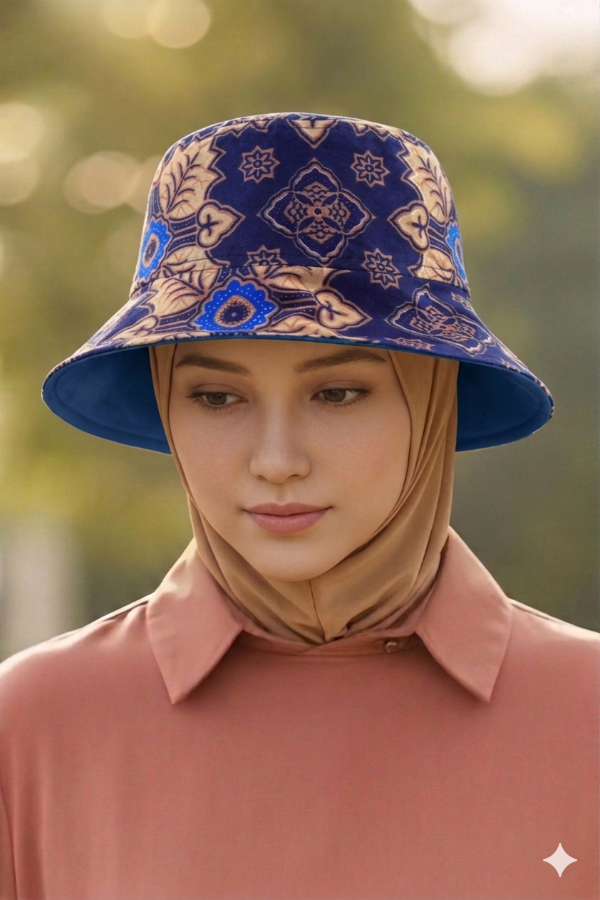 Sapphire Skies Batik - TopiTin Bucket Hat