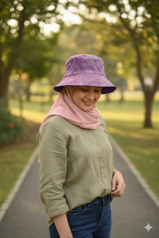 Marble Batik (Dusty Purple) - TopiTin Bucket Hat