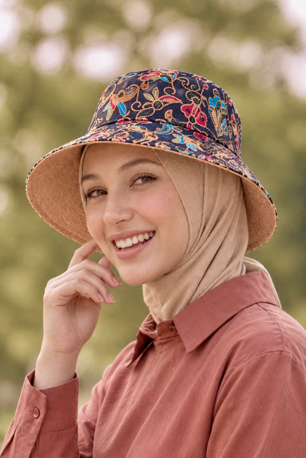 Midnight Blooms Batik - TopiTin Bucket Hat