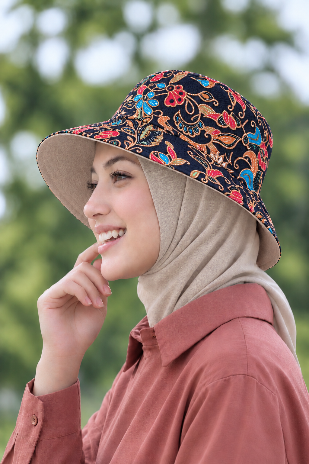 Midnight Blooms Batik - TopiTin Bucket Hat