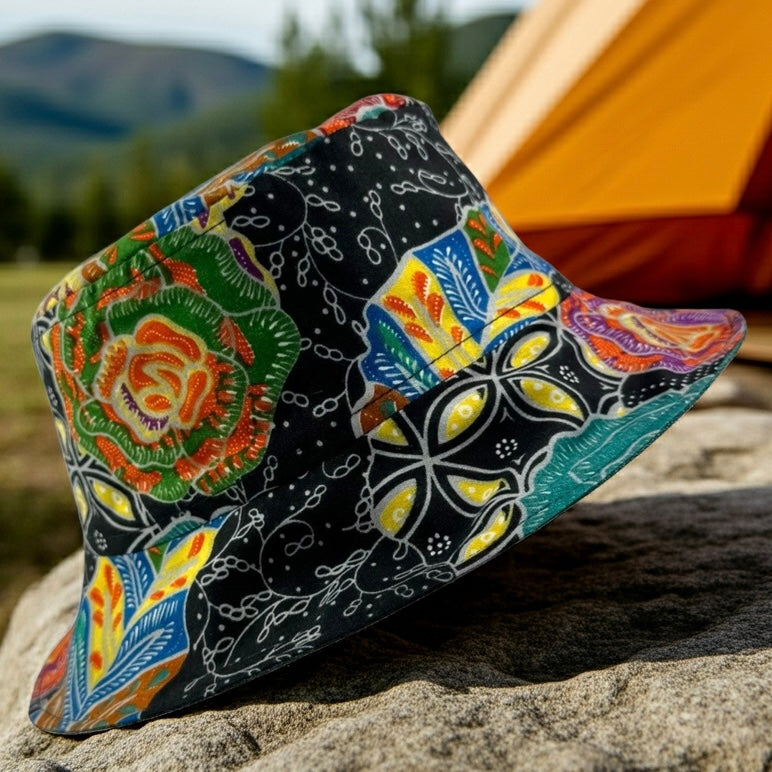 Floral Fusion Batik - TopiTin Bucket Hat