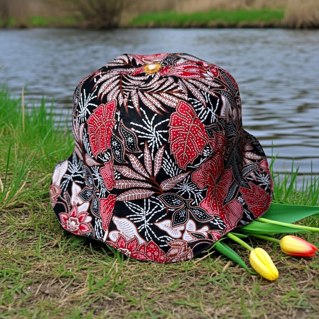 Tropical Petal Batik - TopiTin Tulip Hat