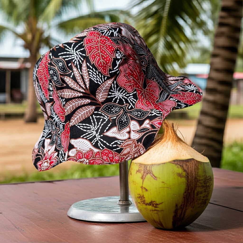 Tropical Petal Batik - TopiTin Tulip Hat