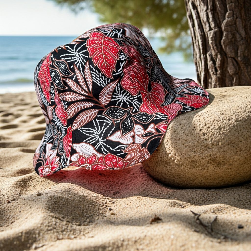 Tropical Petal Batik - TopiTin Tulip Hat