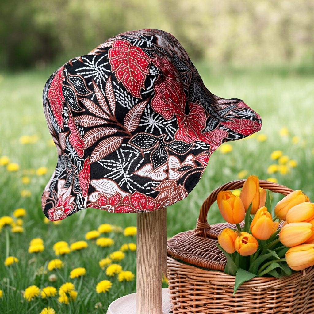 Tropical Petal Batik - TopiTin Tulip Hat
