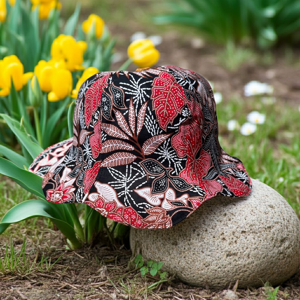 Tropical Petal Batik - TopiTin Tulip Hat