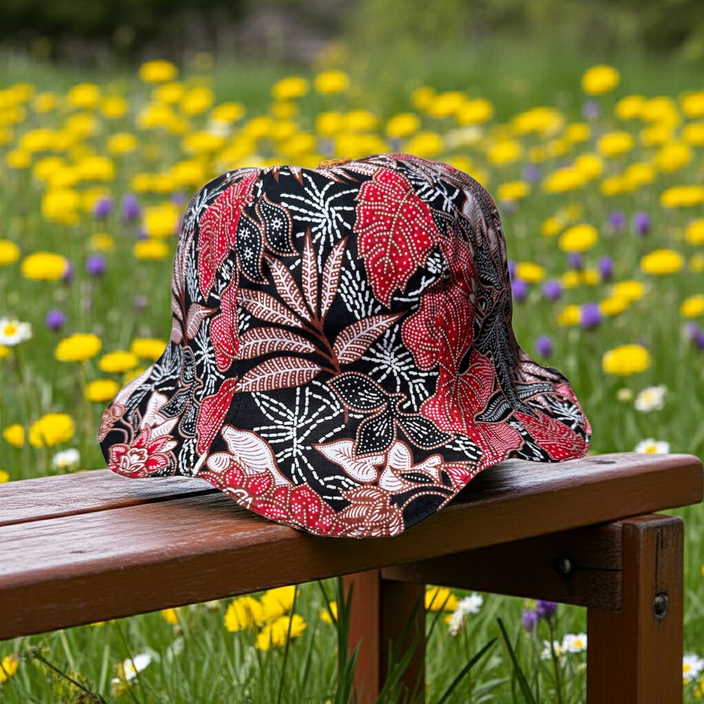 Tropical Petal Batik - TopiTin Tulip Hat