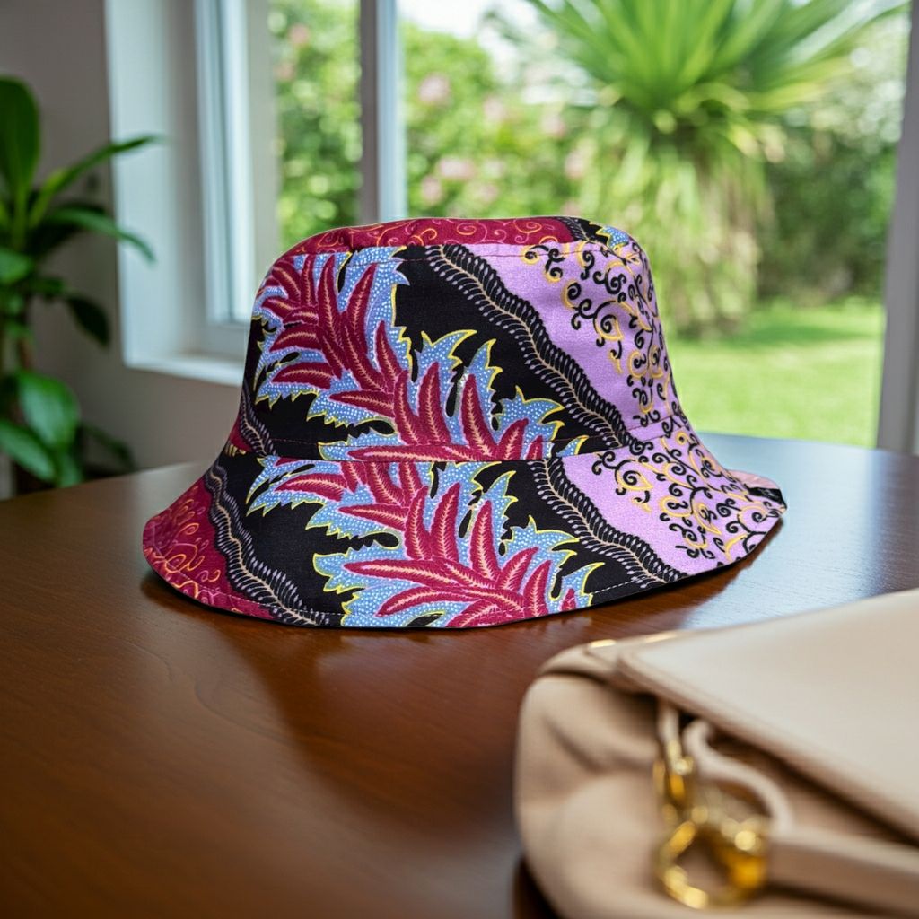 Safron Trim Batik - TopiTin Bucket Hat