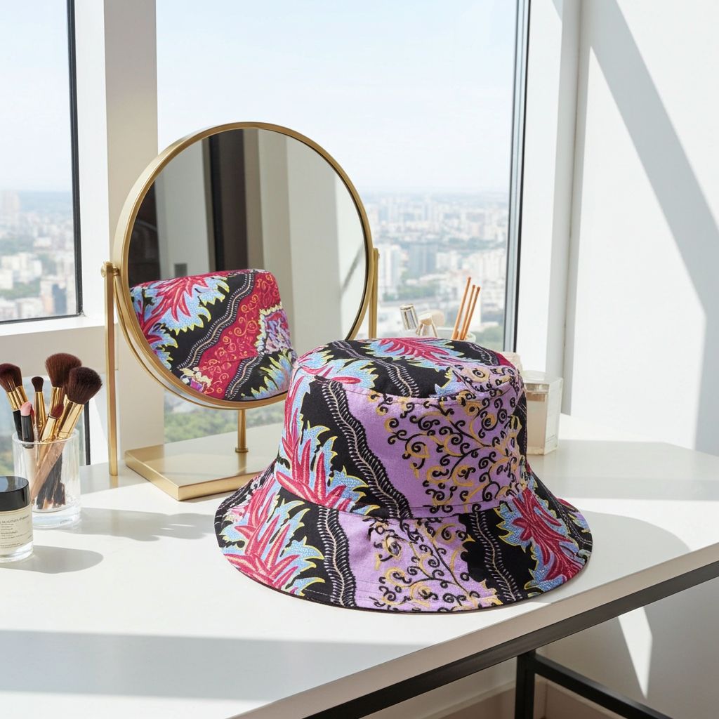 Safron Trim Batik - TopiTin Bucket Hat