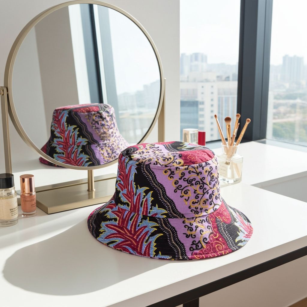 Safron Trim Batik - TopiTin Bucket Hat