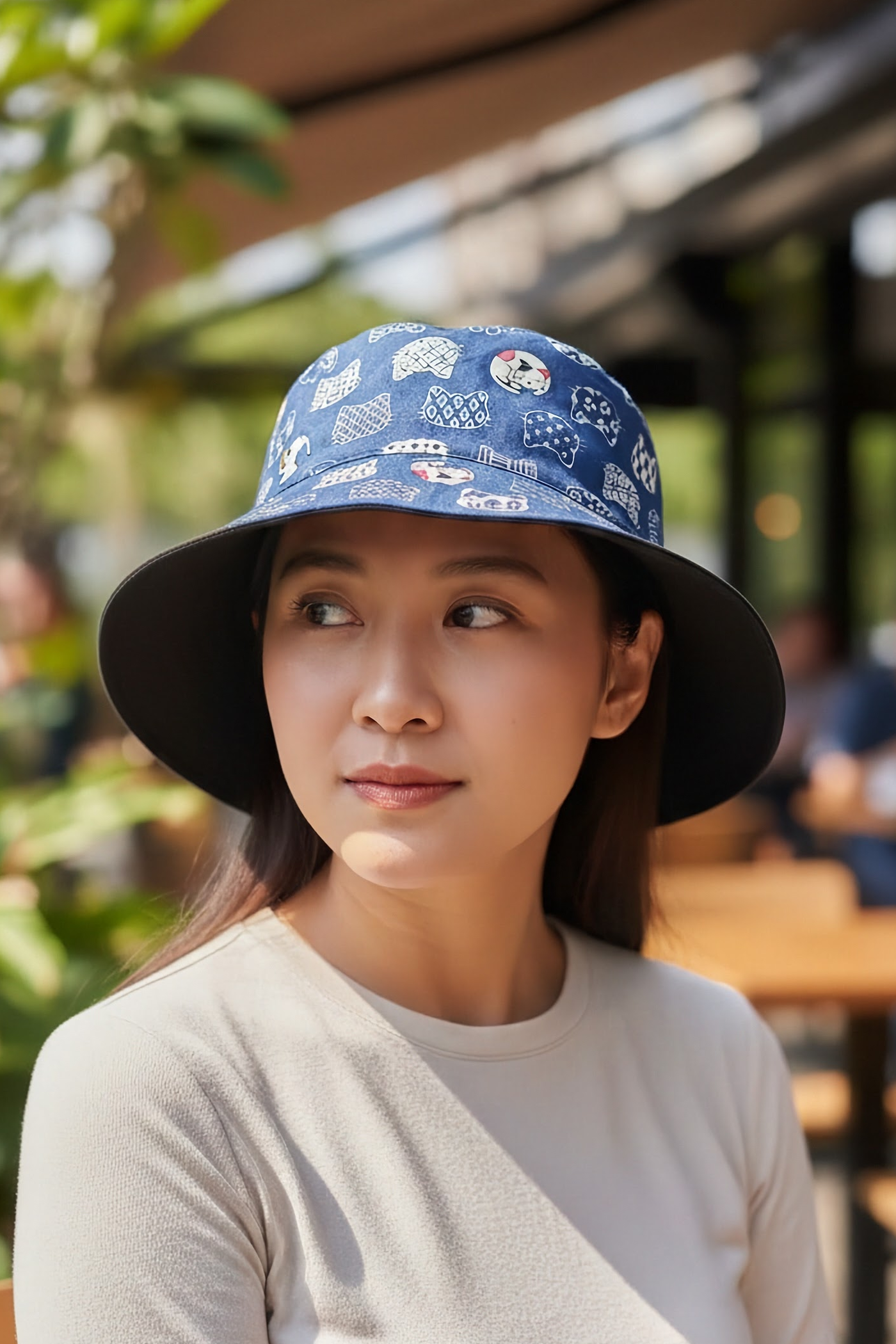 Lucky Cat (Blue) - TopiTin Bucket Hat