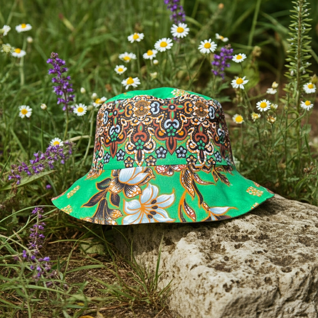 Midnight Petals Batik - TopiTin Bucket Hat