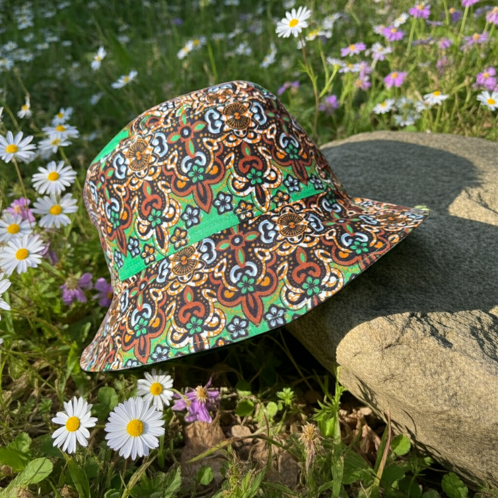 Midnight Petals Batik - TopiTin Bucket Hat