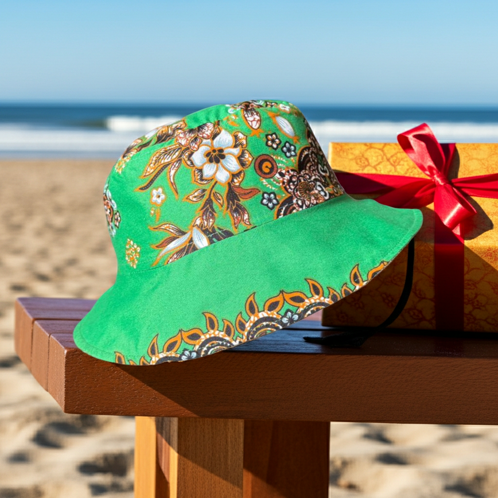 Midnight Petals Batik - TopiTin Bucket Hat