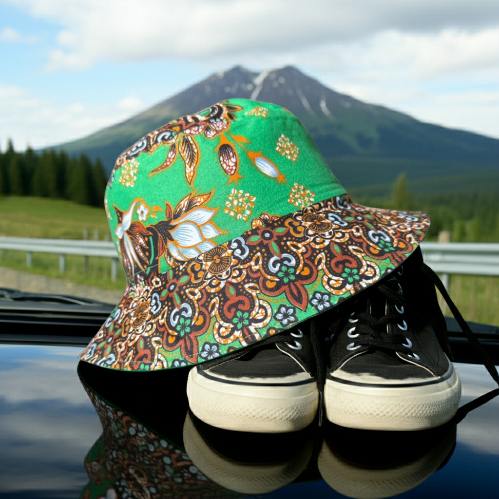 Midnight Petals Batik - TopiTin Bucket Hat
