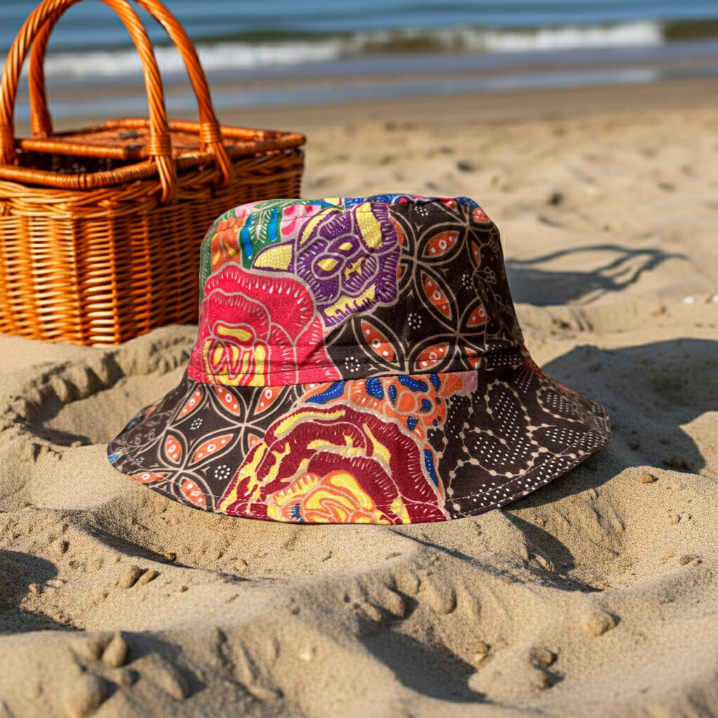 Nusantara Bloom Batik - TopiTin Bucket Hat