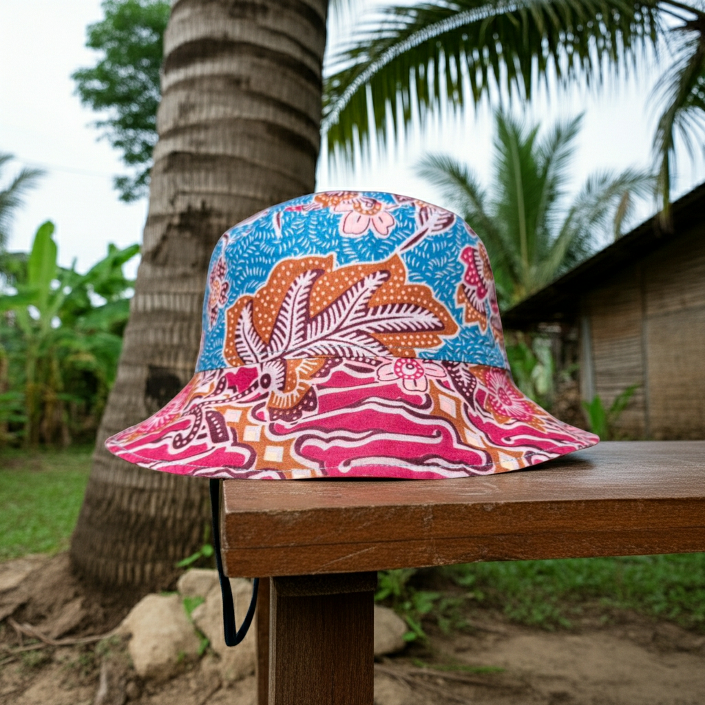Leafy Loops Batik - TopiTin Bucket Hat