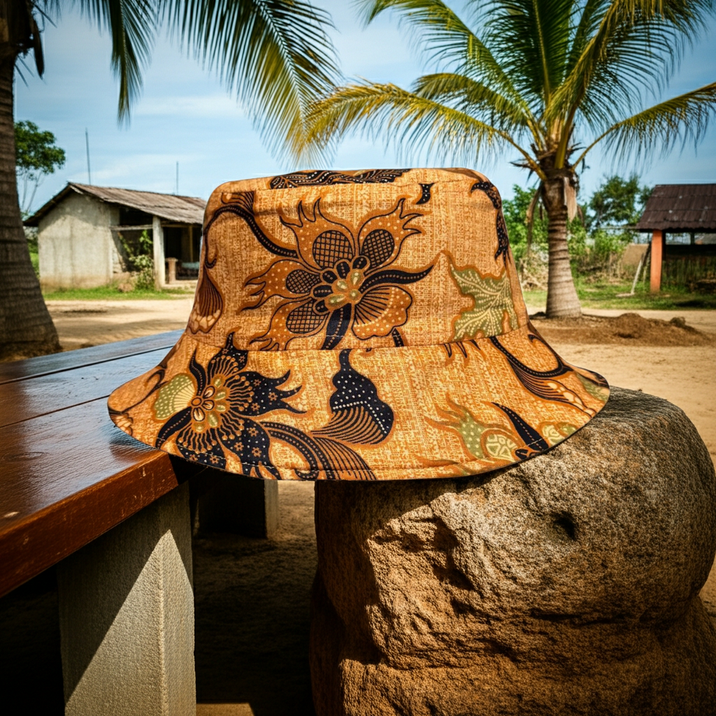 Brown Sugar Bloom Batik - TopiTin Bucket Hat
