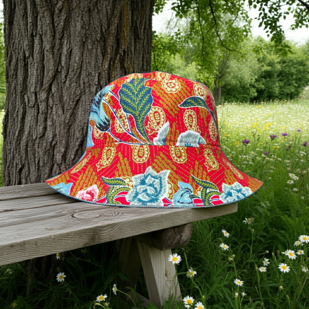 Leafy Loops Batik - TopiTin Bucket Hat