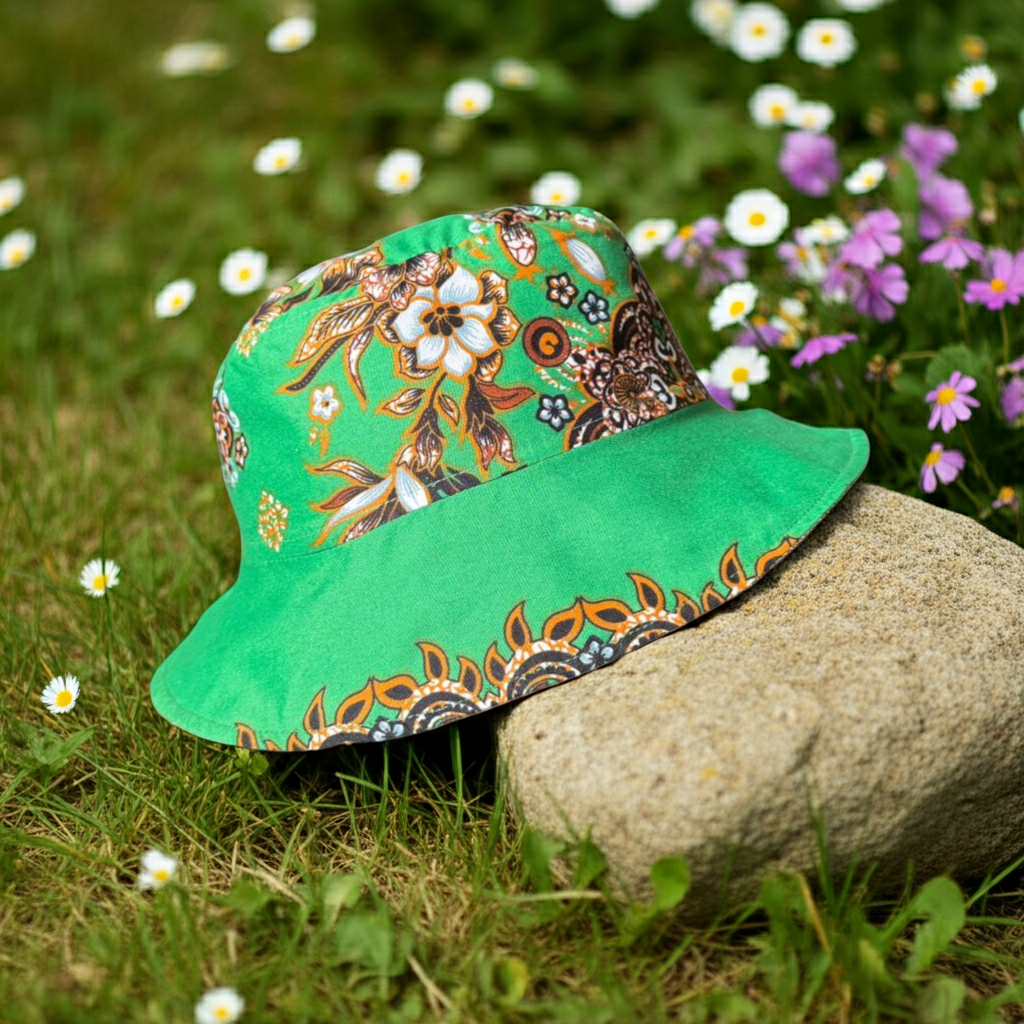Midnight Petals Batik - TopiTin Bucket Hat